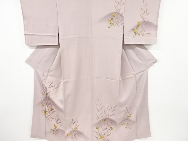 草花模様刺繍訪問着